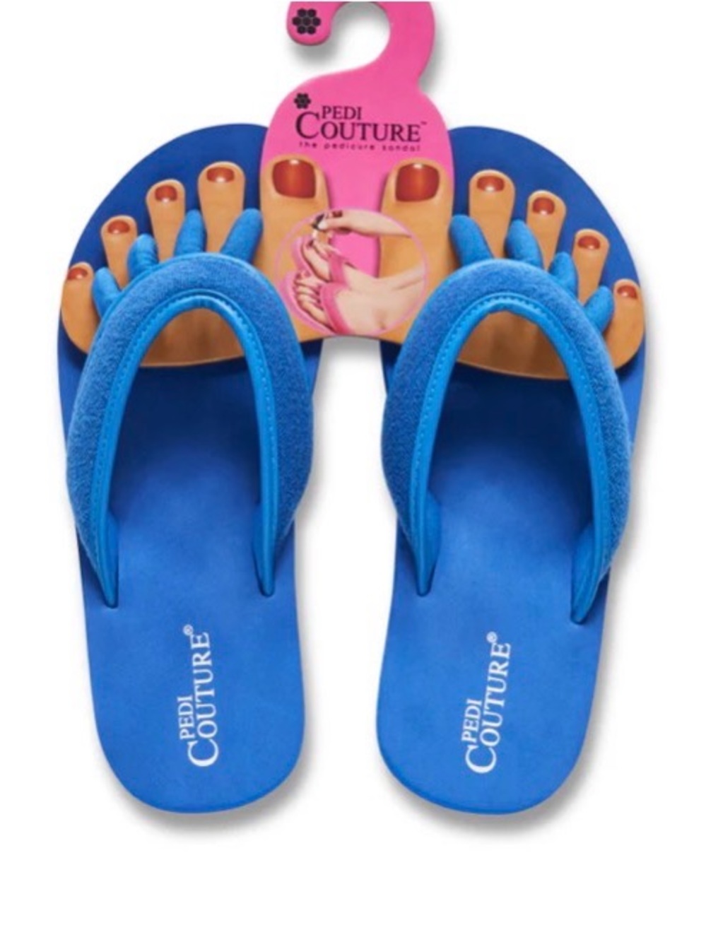 *New* Pedi Couture Blue Toe Separator Flip Flop Spa Sandals